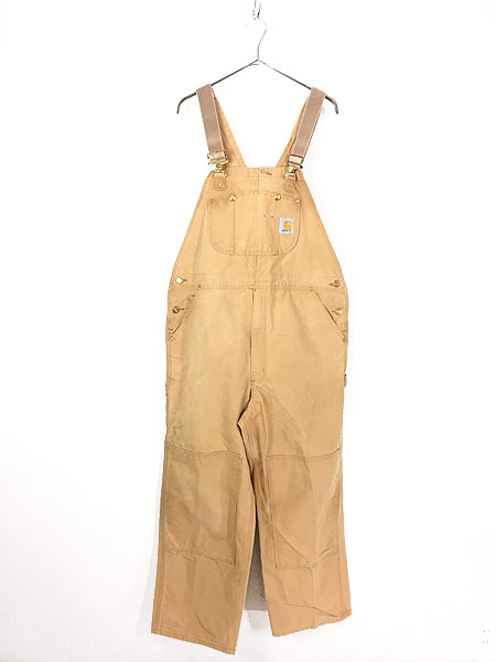 “最終売り尽くし”古着 90s Carhartt ブラウン ダック Wニー ワーク オーバーオール W41 L28 古着 - 古着 通販 ヴィンテージ　 古着屋 Dracaena ドラセナ