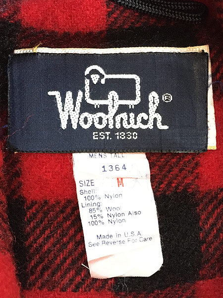 古着 80s USA製 LL Bean 「WoolRich パッチ」 裏地 チェック