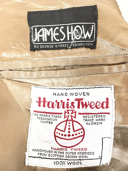 古着 90s James How × Harris Tweed ネップ ツイード ウール