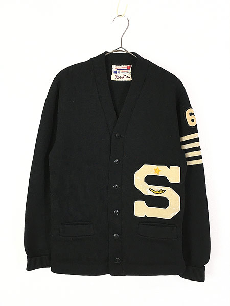 古着 50s General Sweater Corp 「S」 レタード ローゲージ ヘビー