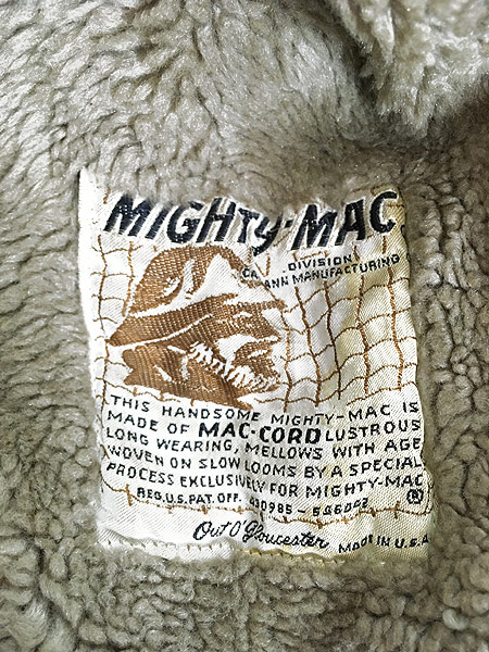 古着 60s Mighty Mac 裏ボア 太畝 コーデュロイ ダブルブレスト コート