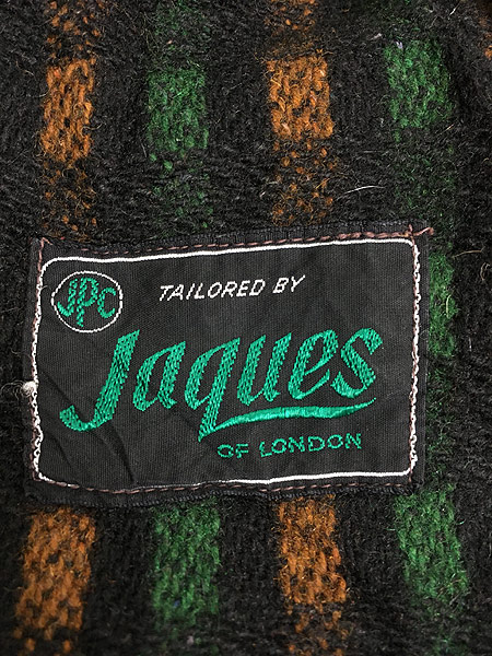 古着 40-50s Jaques of London 好配色 チェック ショールカラー ヘビー