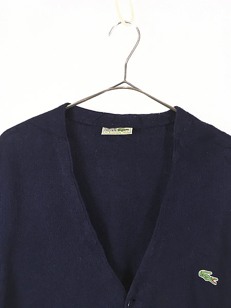 【美品‼︎】CHEMISE LACOSTE 厚手カーディガン  ブルー 文字ワニ