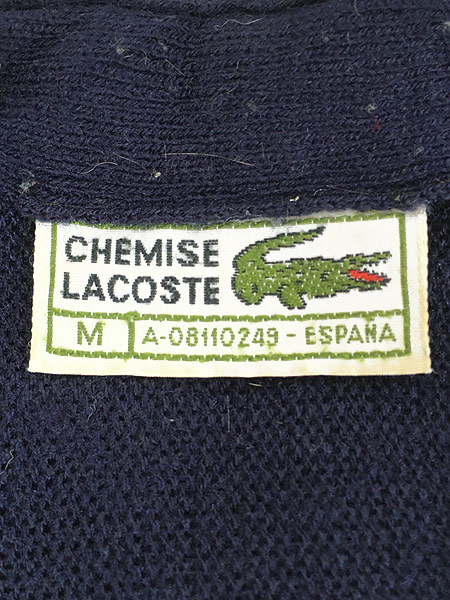 古着 70s CHEMISE LACOSTE ワニ ワッペン アクリル ニット