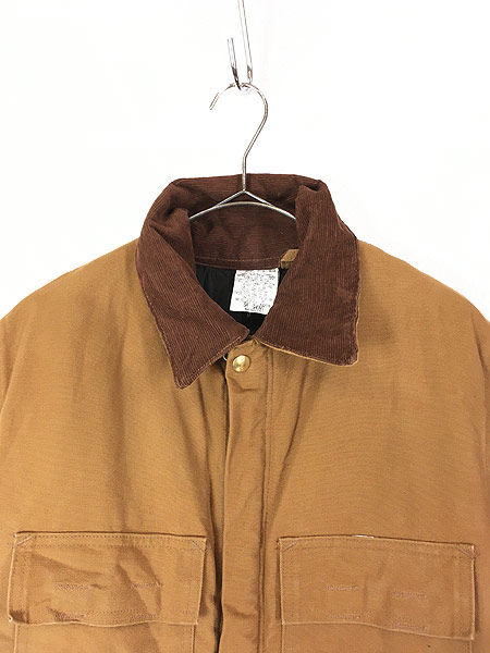 古着 80s USA製 Carhartt 防寒 キルティング Wニー ブラウン ダック