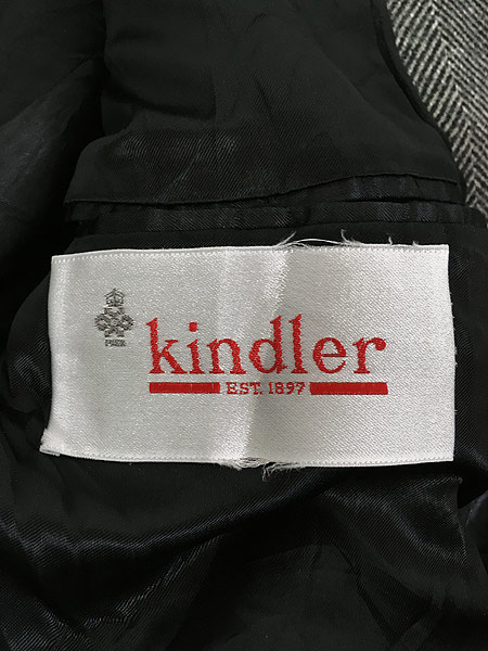 古着 90s- UK製 kindler モノクロ ヘリンボーン カシミア ウール