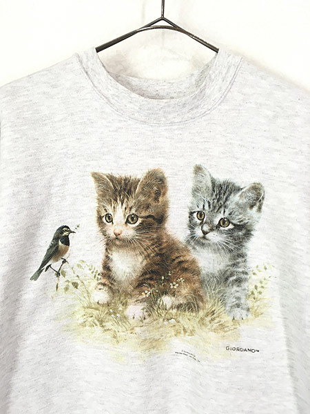 GIORDANO スウェット サイズL 猫 鳥 アニマル ヴィンテージ 90s