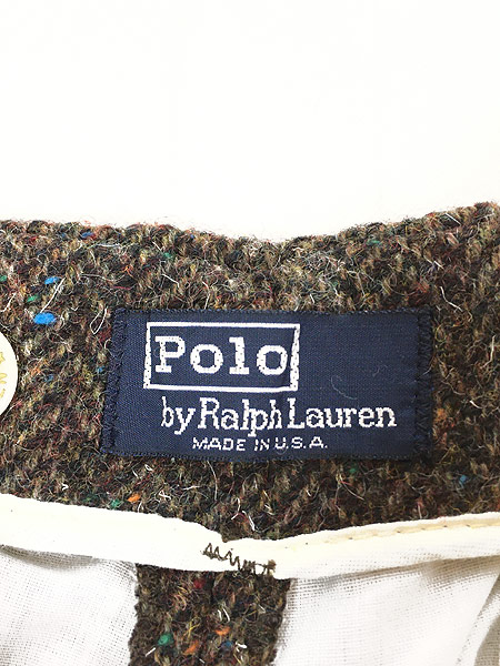 古着 USA製 Polo Ralph Lauren 肉厚 ヘリンボーン ウール スラックス