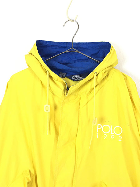 古着 90s Polo Ralph Lauren 「POLO 1992」 比翼 コットン フーデッド