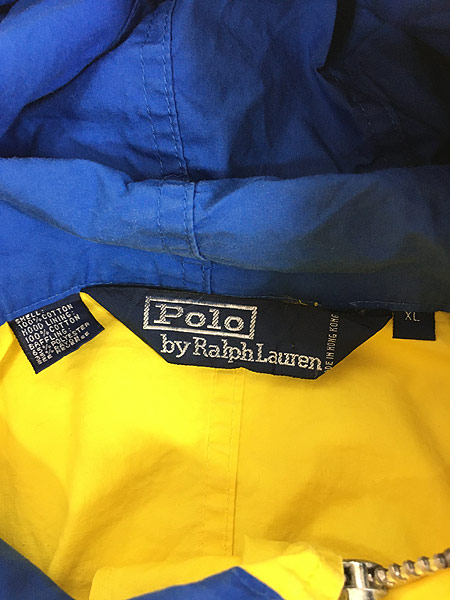 古着 90s Polo Ralph Lauren 「POLO 1992」 比翼 コットン フーデッド