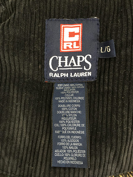 古着 CHAPS Ralph Lauren 太畝 コーデュロイ パデット カバーオール