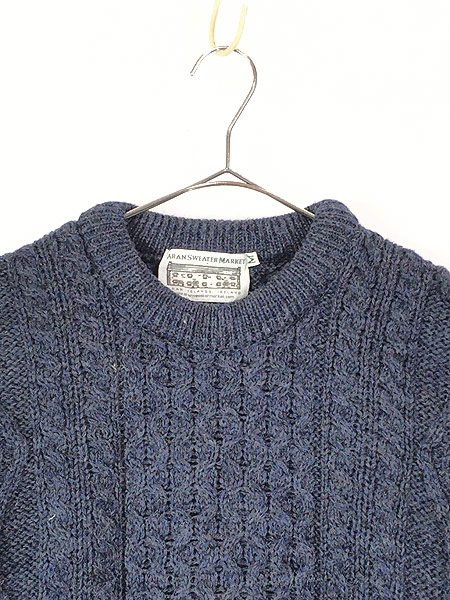 古着 Ireland製 Aran Sweater Market フィッシャーマン アラン ウール