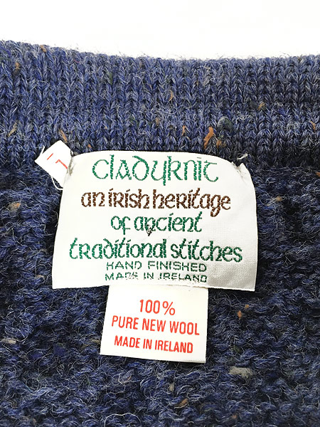 最終売り尽くし”古着 Ireland製 cladyknit 襟付き アラン