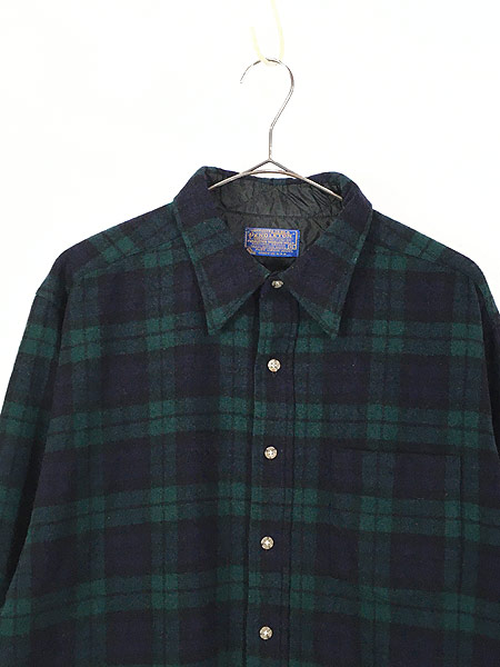 古着 80s USA製 Pendleton ブラックウォッチ チェック ウール シャツ