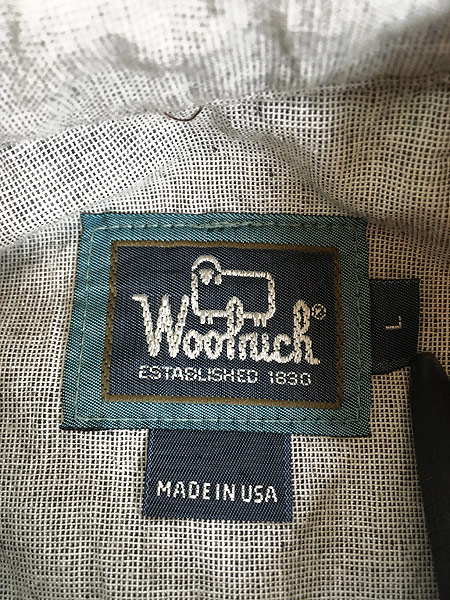 [5] 古着 90s USA製 WoolRich グラデーション ストライプ ウール シャツ L 古着
