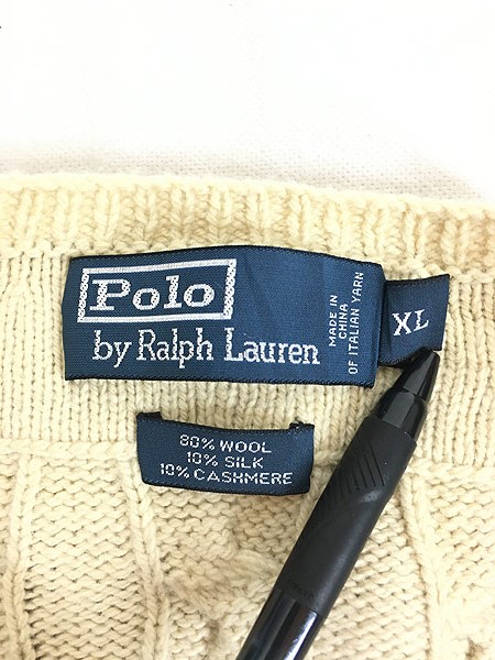 POLO by Ralph Lauren（ポロ）カシミヤ チルデンセーター XL-