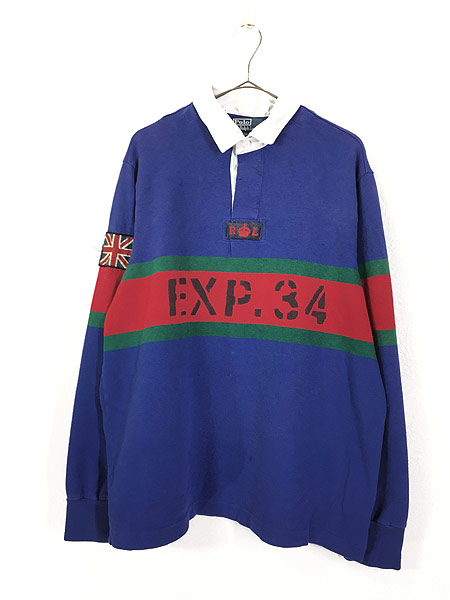 古着 90s Polo Ralph Lauren 「EXP.34」 ステンシル ユニオンジャック