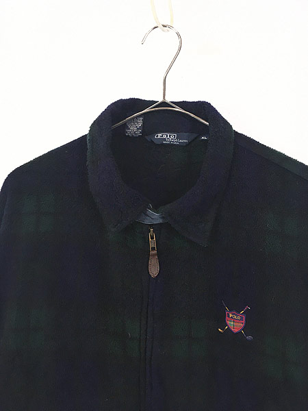 90s POLO GOLF ラルフローレン ブラックウォッチ フリースジャケット