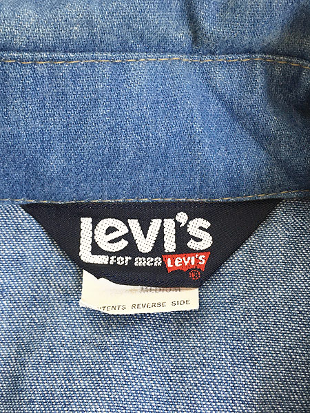 古着 70s USA製 Levi's for Men レア 半袖 ダンガリー デニム シャツ ジャケット M 古着 - 古着 通販