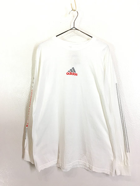 Deadstock」 古着 90s USA製 adidas センター ロゴ アーム プリント 