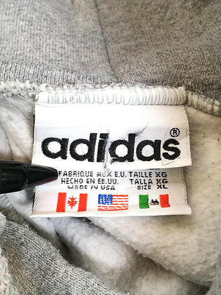 古着 90s USA製 adidas ロゴなし ソリッド ラグラン ヘビー スウェット