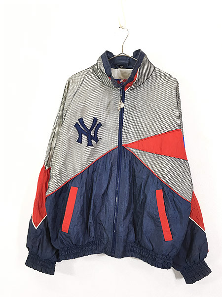 古着 90s MLB New York Yankees ヤンキース メッシュ クレイジー ナイロン ジャケット M 古着 - 古着 通販 ヴィンテージ　 古着屋 Dracaena ドラセナ