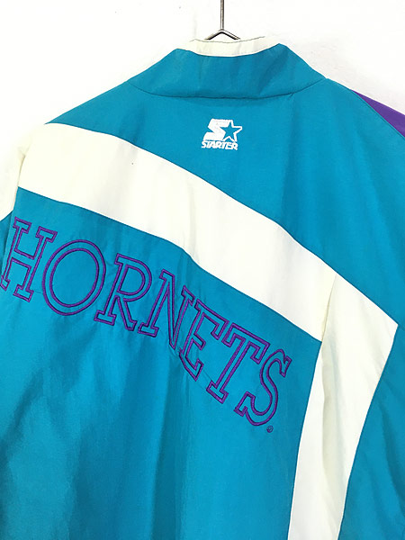 古着 90s NBA Charlotte Hornets ホーネッツ 両面 クレイジー ナイロン