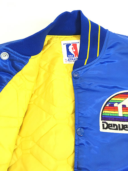 古着 80s USA製 Denver Nuggets ナゲッツ 光沢 ナイロン パデット