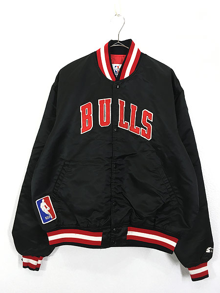 古着 80s USA製 NBA Chicago Bulls ブルズ 光沢 ナイロン パデット