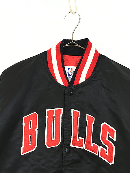 古着 80s USA製 NBA Chicago Bulls ブルズ 光沢 ナイロン パデット 