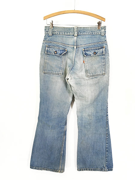 古着 70s Levi's ピース スマイル パッチ デニム ブッシュ パンツ ジーンズ ブーツカット W32 L30 古着【10off】 - 古着  通販 ヴィンテージ　古着屋 Dracaena ドラセナ