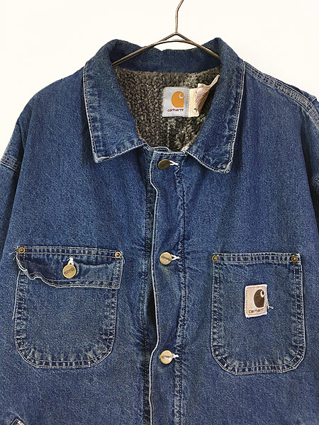 古着 80s USA製 Carhartt 裏ボア デニム ワーク カバーオール