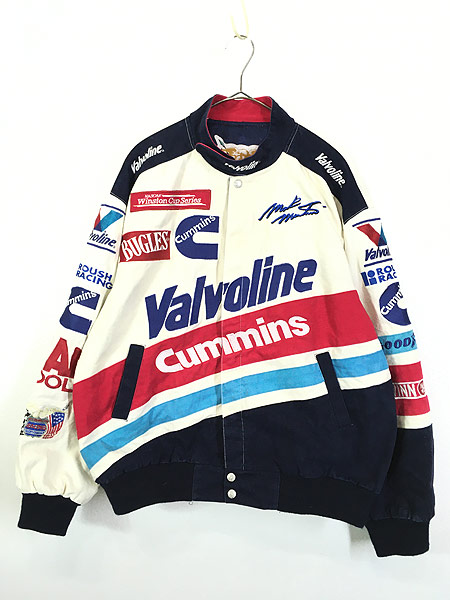 古着 90s JH 「Valvoline」 豪華 刺しゅう レーシング ジャケット L