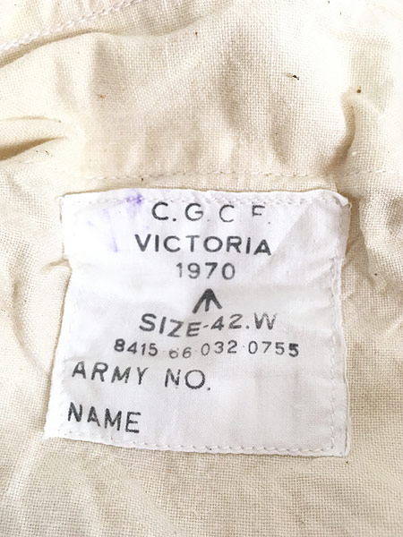 古着 70s オーストラリア軍 「CGCF VICTORIA」 ミリタリー ホワイト