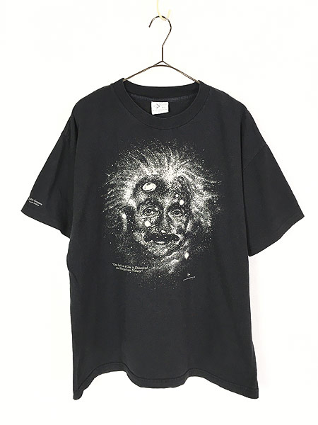 古着 90s USA製 Albert Einstein アインシュタイン 蓄光プリント 偉人