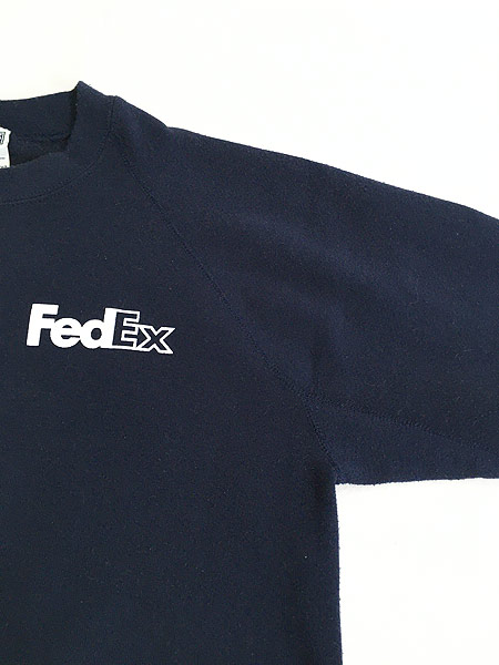 古着 90s USA製 FedEx フェデックス 両面 企業 ロゴ スウェット 