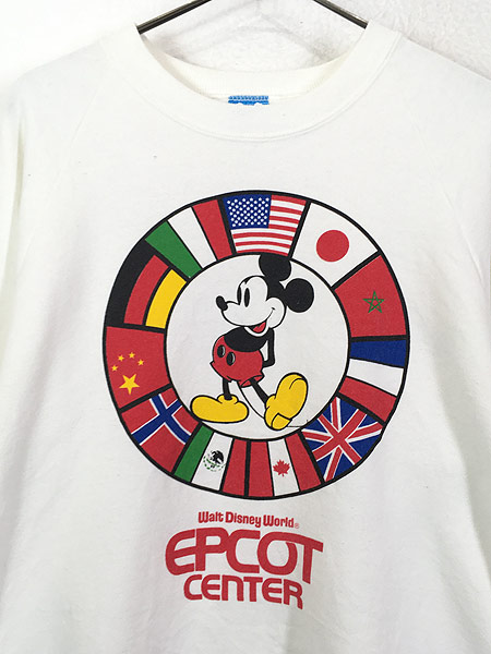 80年代 DISNEY MICKEY MOUSE ミッキーマウス EPCOT CENTER キャラクタースウェットシャツ トレーナー USA製 メンズM ヴィンテージ /eaa369321