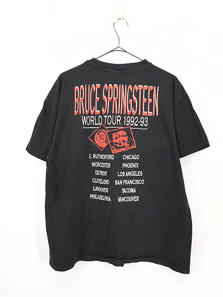 古着 90s USA製 Bruce Springsteen 「World Tour 1992-93」 ロック バンド Ｔシャツ XL  古着【30off】 - 古着 通販 ヴィンテージ　古着屋 Dracaena ドラセナ