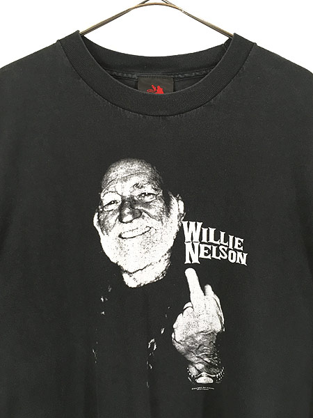 古着 00s WILLIE NELSON 「FUCK YOU」 フォト カントリー ロック Ｔ