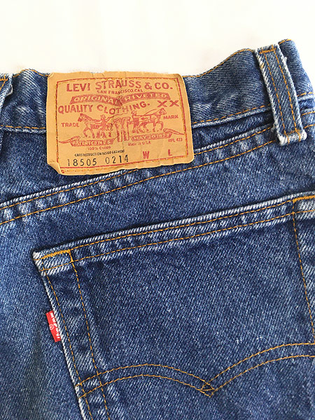 古着 80s USA製 Levi's 18505 「クロスオーバー」 Care入 濃紺 デニム