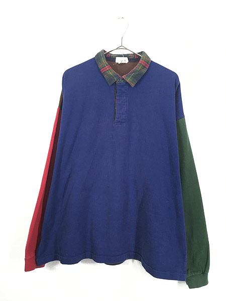 LLBEANエルエルビーン90s J CREW ラガーシャツ マルチストライプ L - T ...