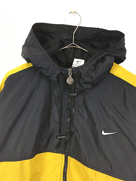 古着 90s NIKE 裏地メッシュ ライン 切替 ナイロン ジャケット