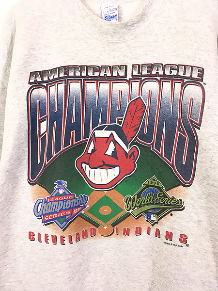 古着 90s USA製 MLB Cleveland Indians チャンピオンズ リーグ