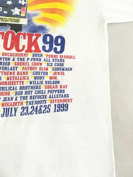 古着 90s Woodstock 99 豪華 ミュージック ロック フェス Tシャツ XL