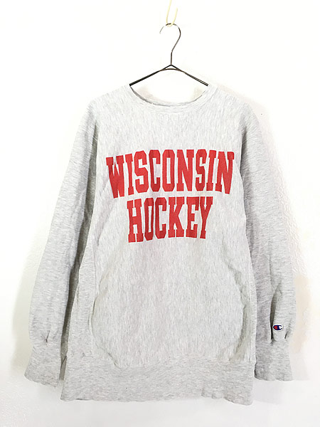 古着 90s USA製 Champion Reverse Weave 「WISCONSIN HOCKEY」 2段