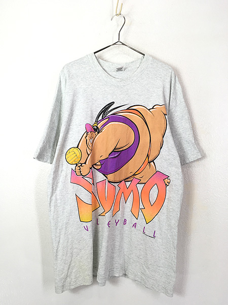 古着 90s USA製 SUMO VOLLEY BALL 相撲 バレーボール 両面 Tシャツ XL