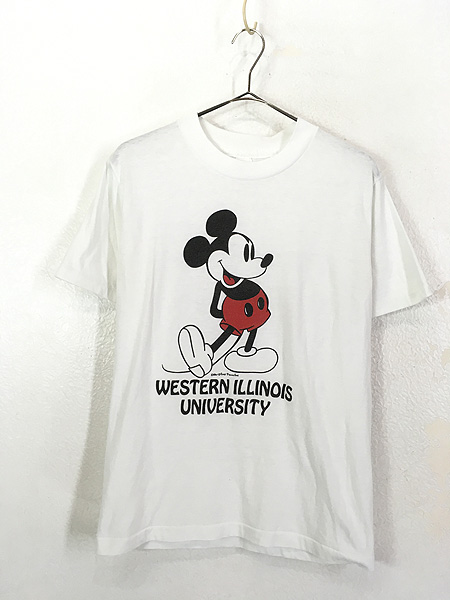 古着 80s Usa製 Disney Mickey ミッキー 染込み カレッジ Tシャツ M 古着 古着 通販 ヴィンテージ 古着屋 Dracaena ドラセナ