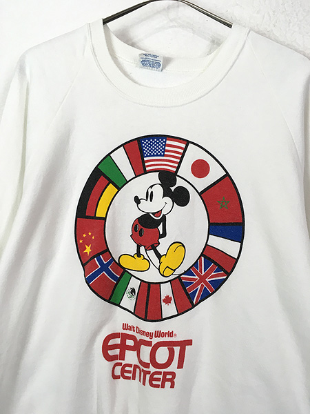 古着 80s USA製 Disney 「EPCOT」 ミッキー フラッグ 国旗 プリント