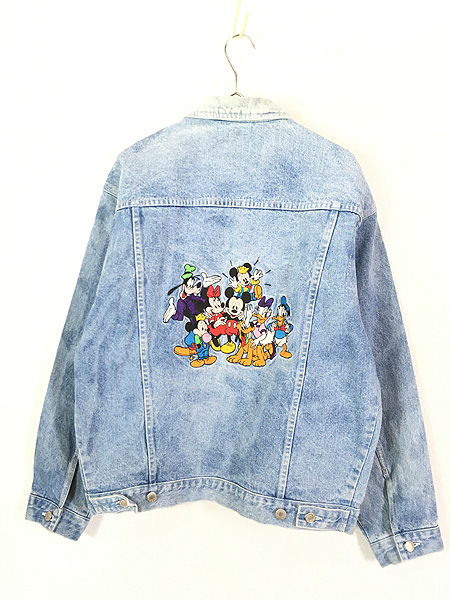 古着 90s Disney Mickey ミッキー 大集合 デニム ジャケット Gジャン M 