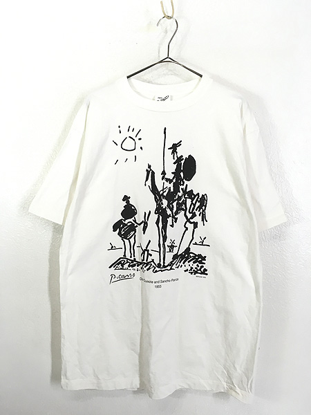 古着 90s USA製 Picasso 「Don Quixote」 ピカソ スケッチ アート Tシャツ L 古着【30off】 - 古着 通販  ヴィンテージ　古着屋 Dracaena ドラセナ